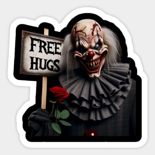 Free Hugs Scary Clown Valentine Halloween Horror Sticker